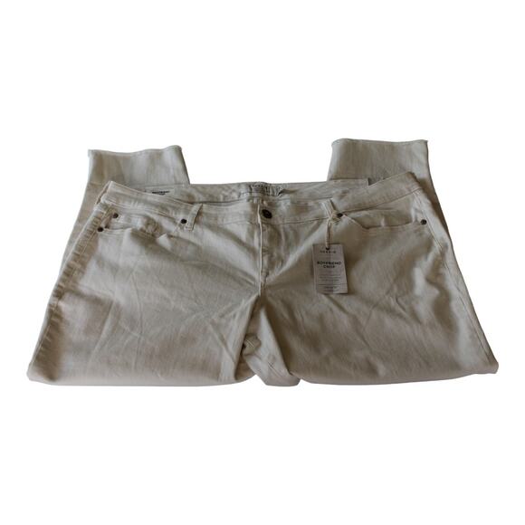 Torrid Boyfriend Crop‎ Capri Pants Denim Off White Size 24 NWT $60 - Picture 1 of 7